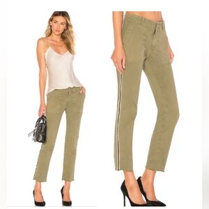 Nili Lotan Khaki green Jenna Ankle Pant size 6 with side ribbon